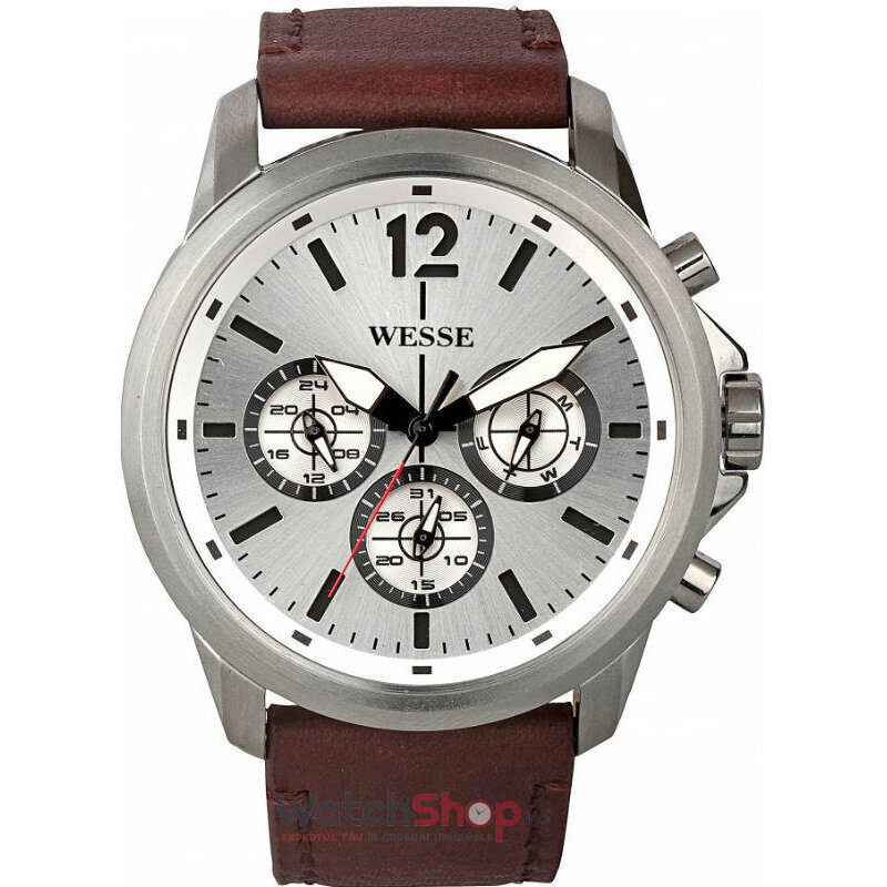 Ceas de Mana WESSE Casual Argintiu WEEKENDER WWG400504L pentru Barbati cu Comanda Online