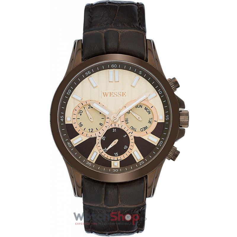 Ceas de Mana WESSE Casual Aur roz ELABORATE WWG200305 pentru Barbati cu Comanda Online